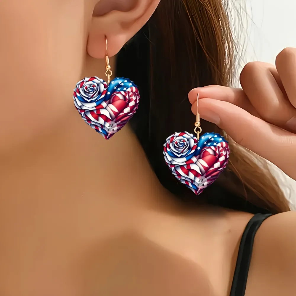 American Independence Day Art  Earrings