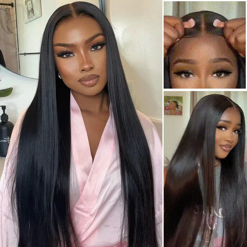 Real HD| Silky Straight Glueless Lace Closure Wig 250% Raw Virgin Human Hair Wig