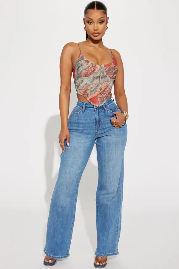 Marble Mesh Corset - Rust/combo