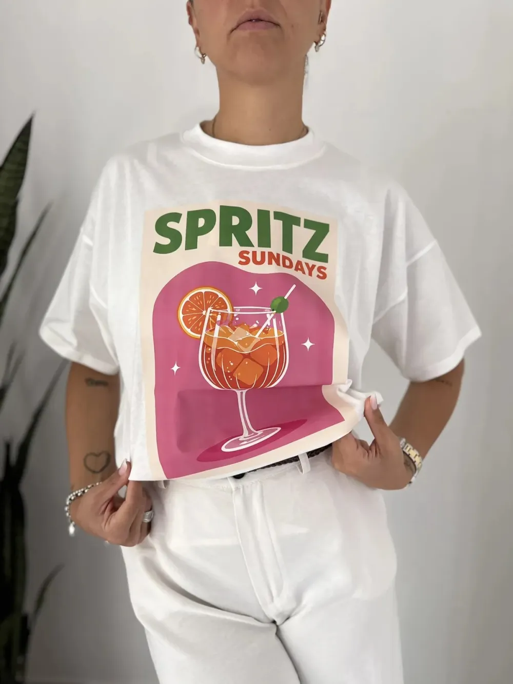 Relaxed Graphic Crewneck Cotton Tee Piece