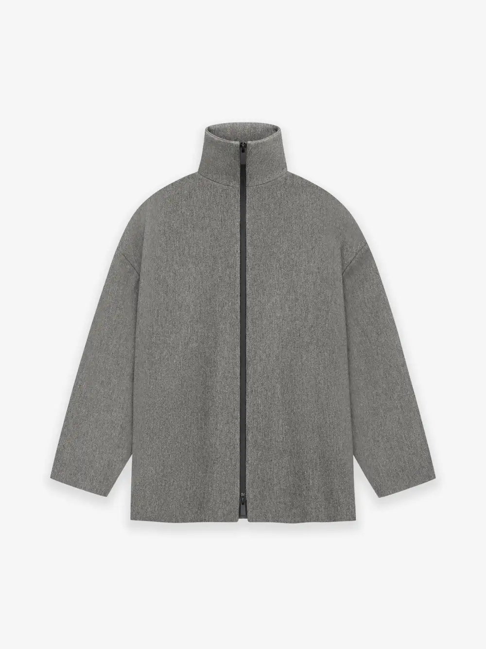 Melange Wool High Neck Jacket