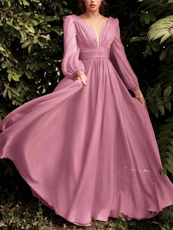 Airy chiffon party dress for women