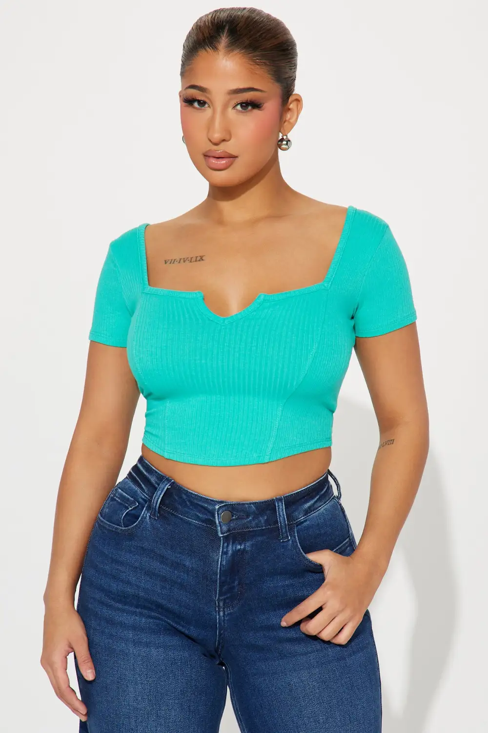 Kassandra Ribbed Top - Mint