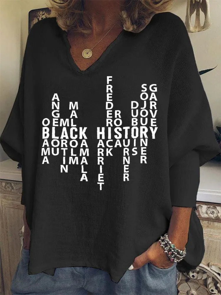 Women'S Black History V-Neck T-Shirt