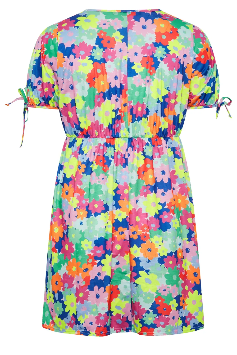 YOURS Curve Blue & Pink Ditsy Print Smock Dress
