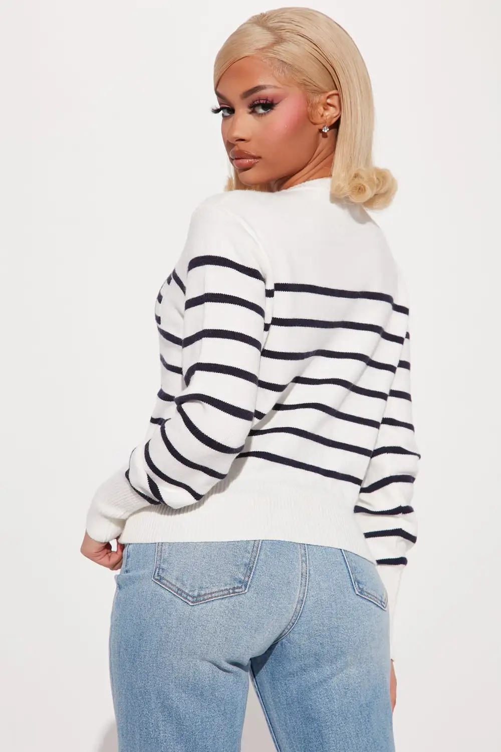 J'adore Striped Sweater - Ivory