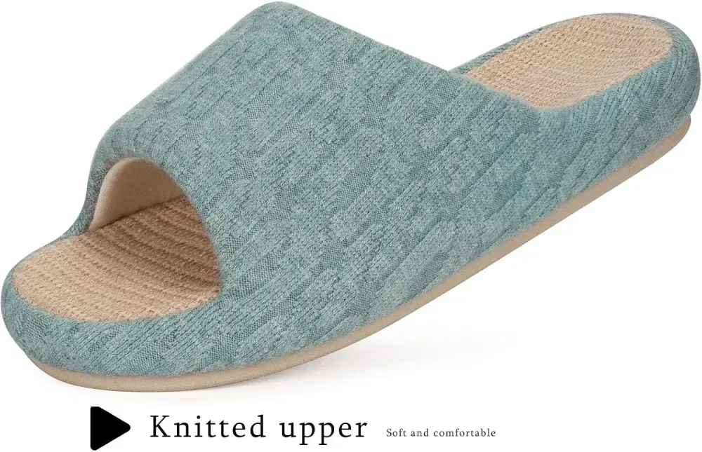 Slippers for Women Memory Foam Open Toe House Slippers Cute Comfy Bedroom Slides Slip on Slippers for Summer Indoor