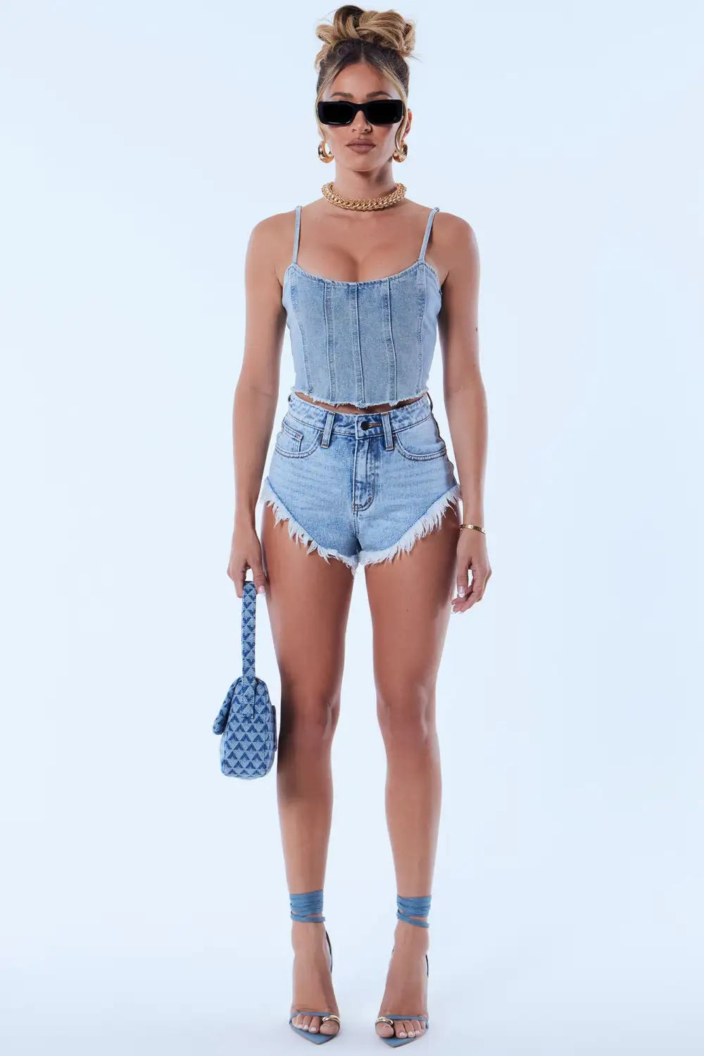 Zayla Denim Top - Light Wash
