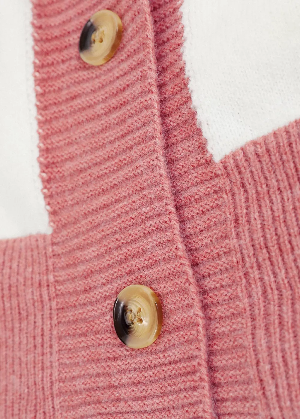 Pink Button Striped Long Sleeve Cardigan