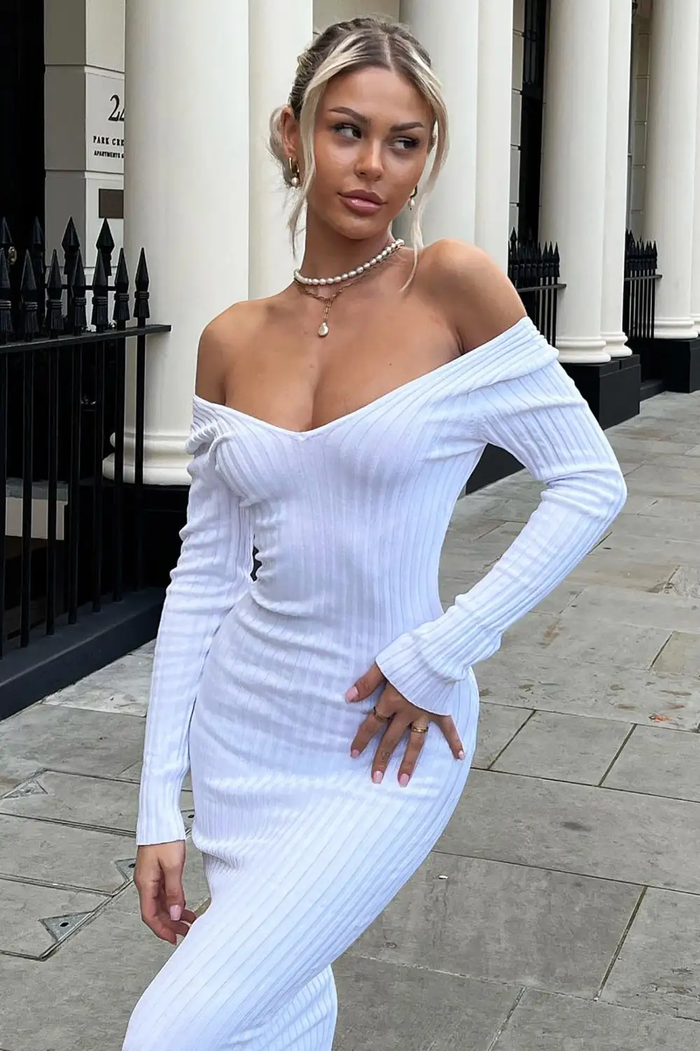 Kallan Knit Dress - White