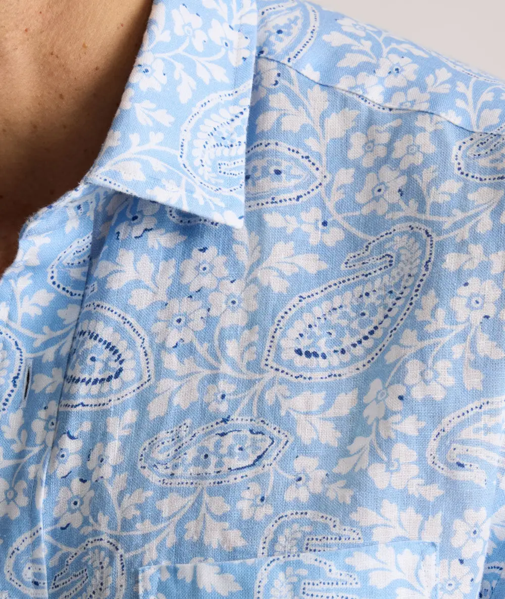 Linen Short-Sleeve Turner Shirt