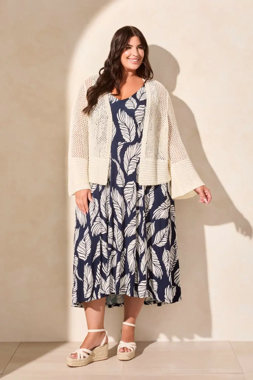 Bell Sleeve Open Stitch Cardigan-Cocomilk