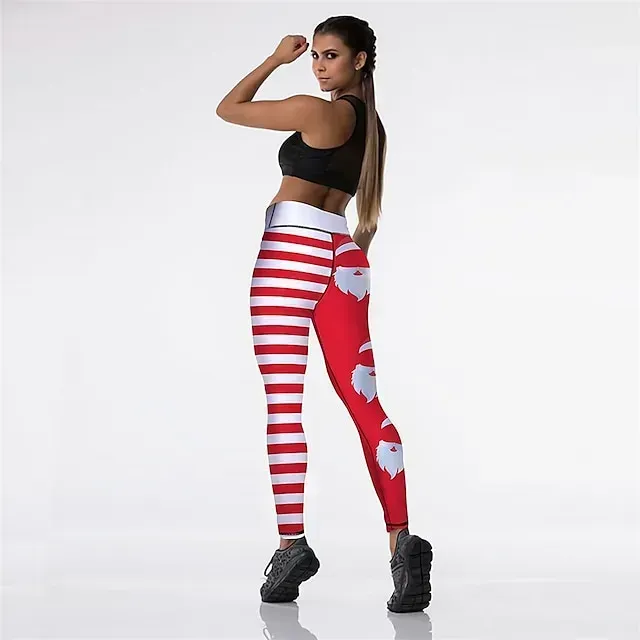 Santa Claus Leggings Jogger Pants Women's Christmas Christmas Christmas Eve Adults' Christmas New Year Eve Polyester Lycra Spandex Pants