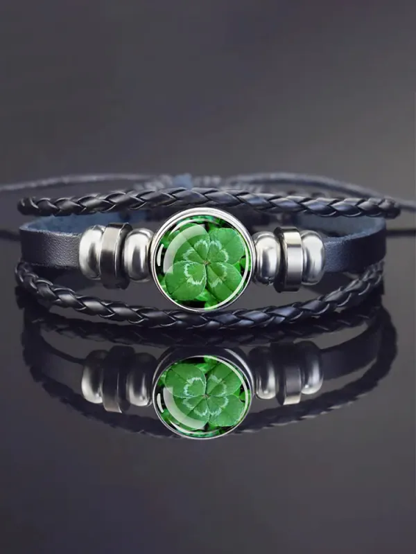 Four-Leaf Clover Pu Leather Bracelets