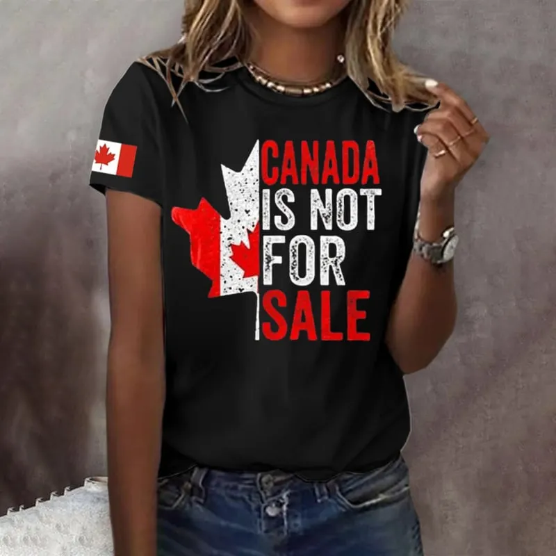 Women's Canada Is Not For Sale Print Short Sleeve T-shirt