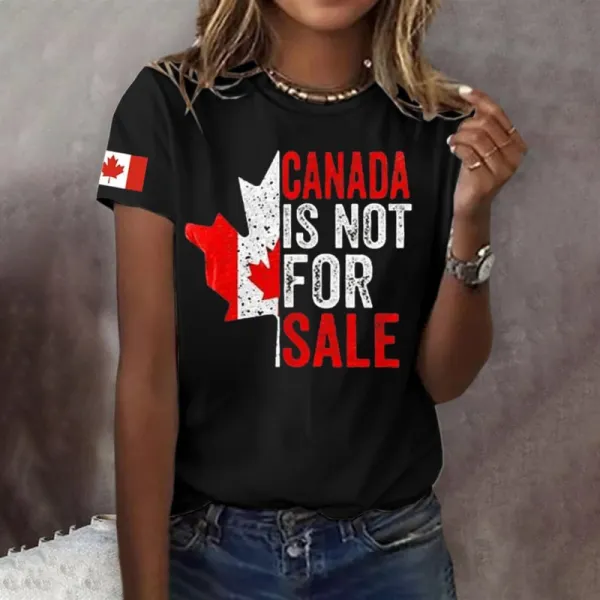 Women's Canada Is Not For Sale Print Short Sleeve T-shirt