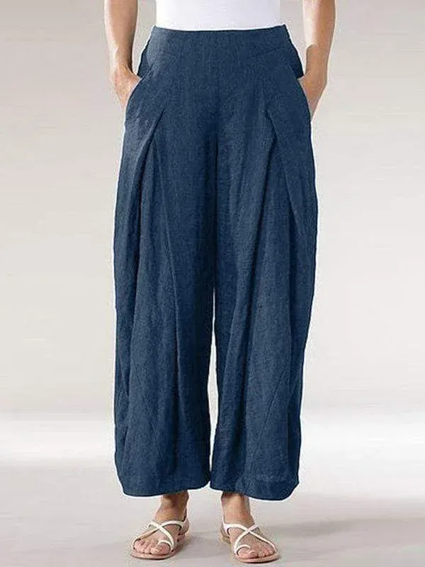 Cotton And Linen Casual Wide Leg Comfortable Pants