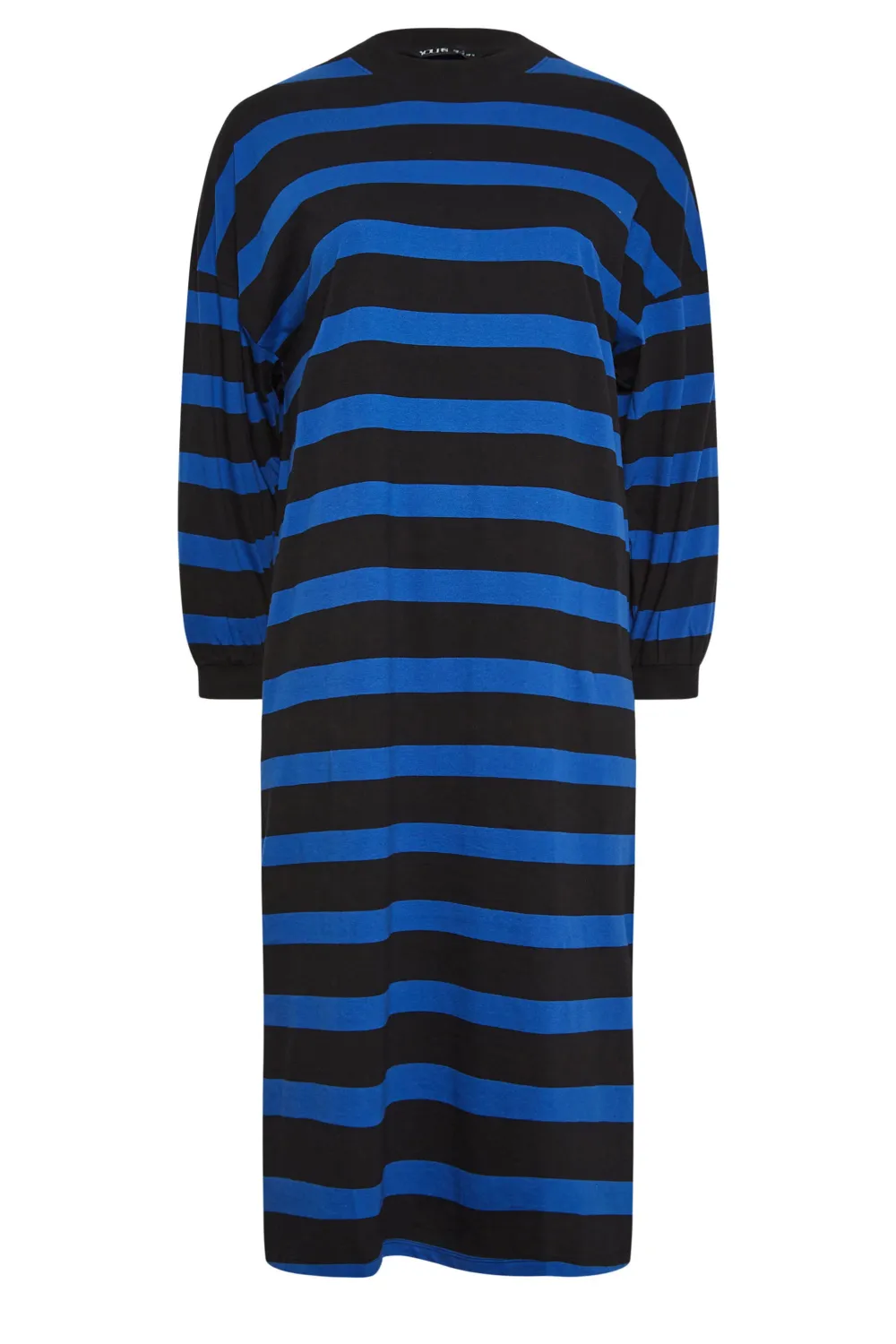 YOURS Curve Blue Stripe Oversized T-Shirt Dress