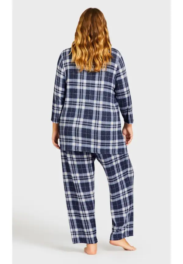 Hacci V Neck Check Top