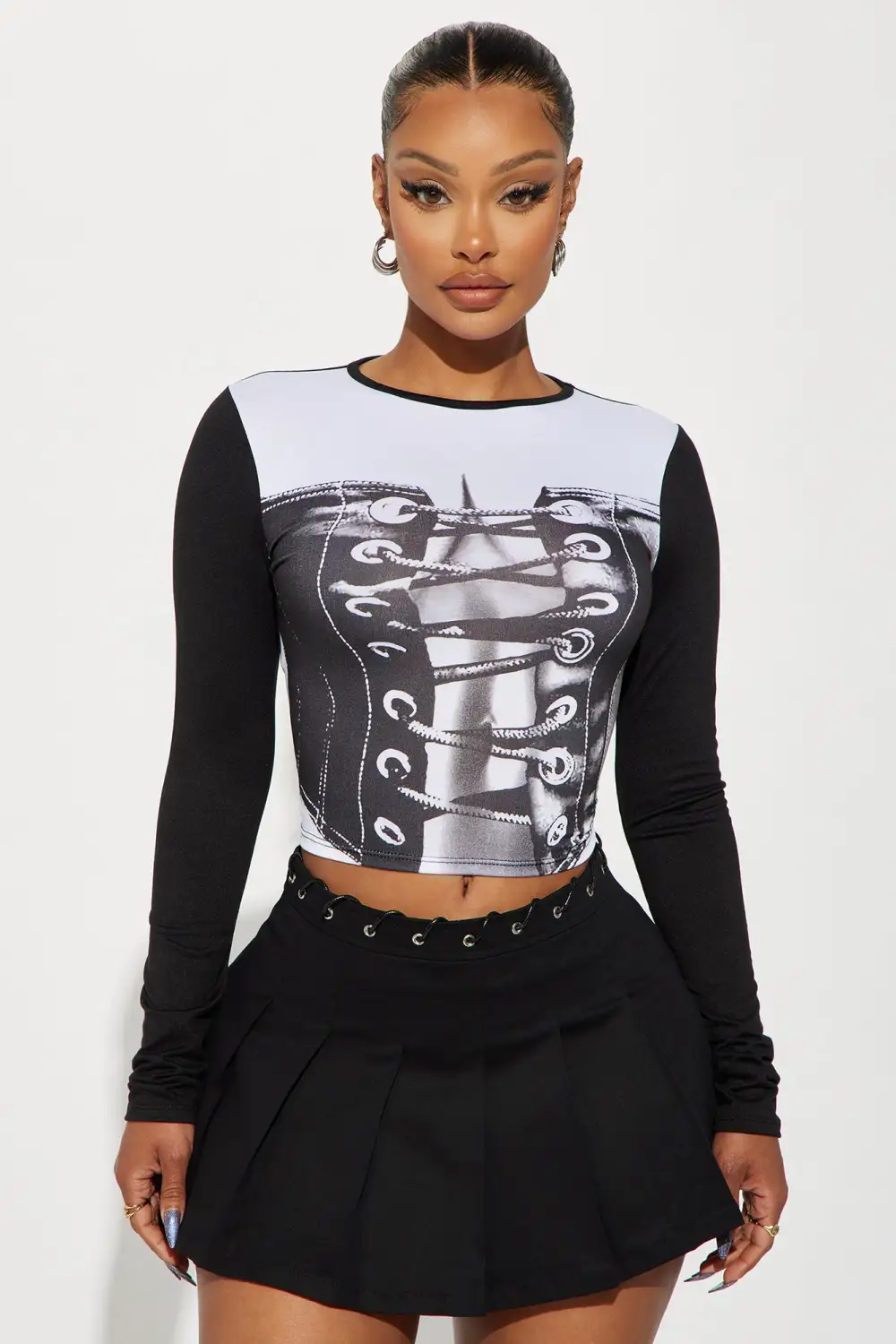 Lace Be Honest Top - Black/White