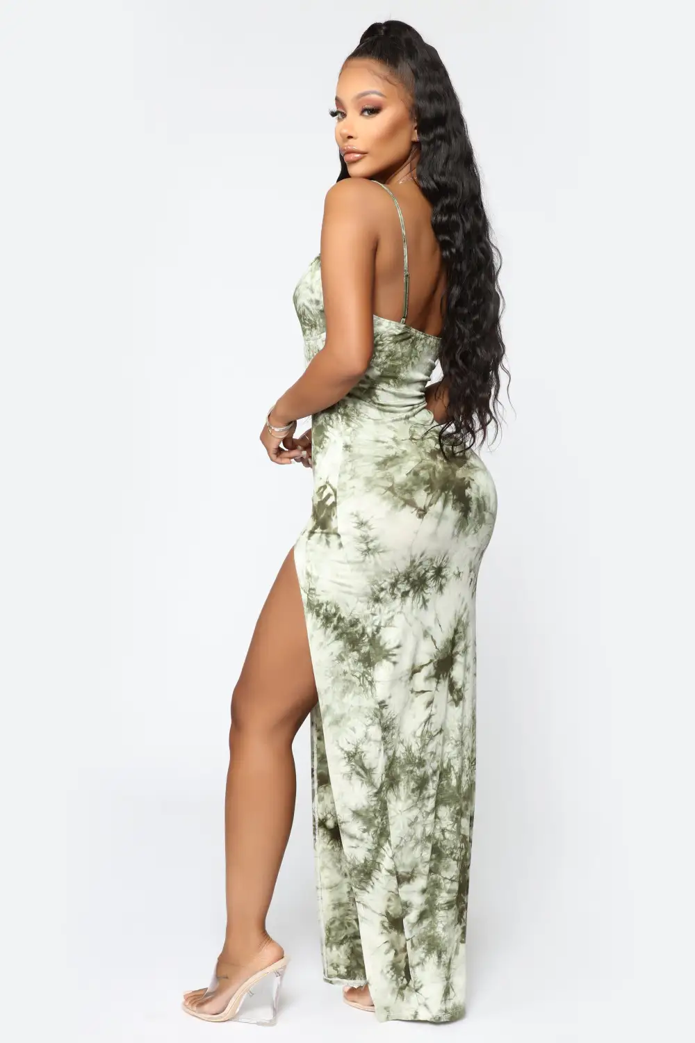 Dying For Your Love Tie Dye Maxi Dress - Olive