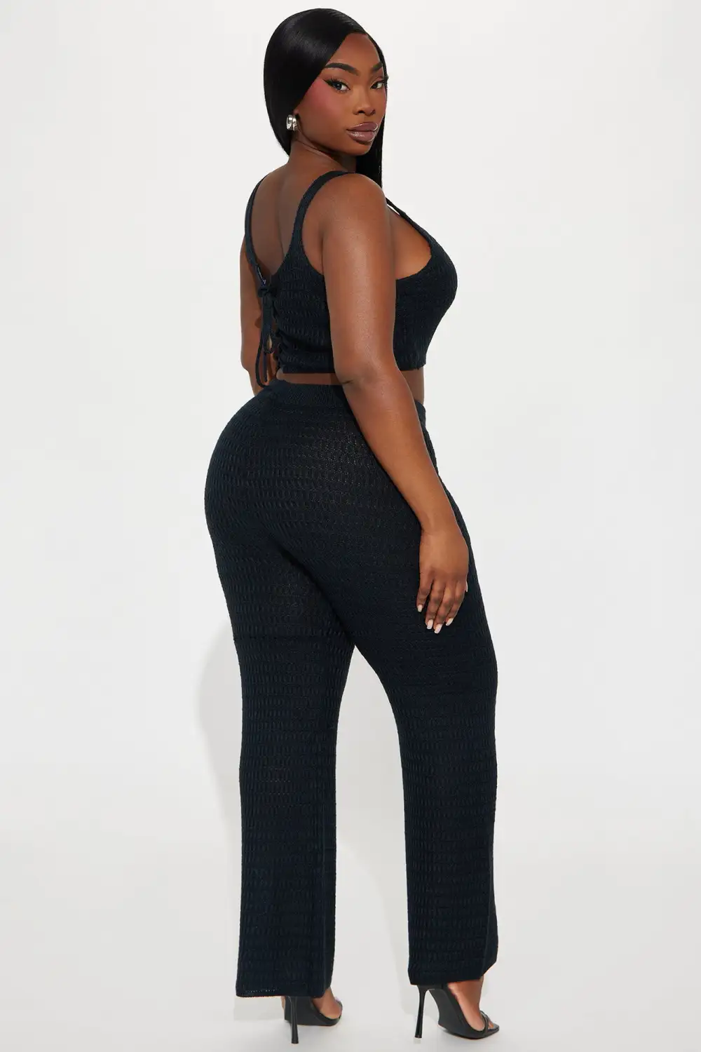 Carol Crochet Pant Set - Black