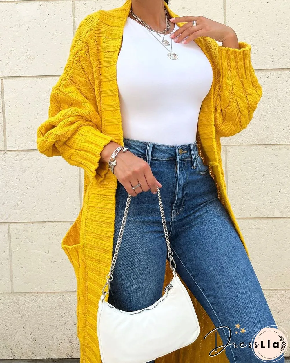 Winter Crochet Loose Long Twist Sweater Cardigan