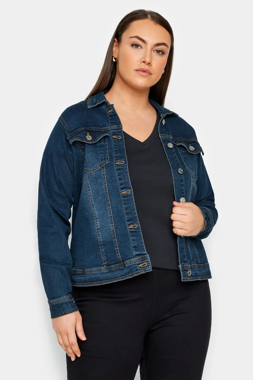 Evans Dark Blue Wash Denim Jacket