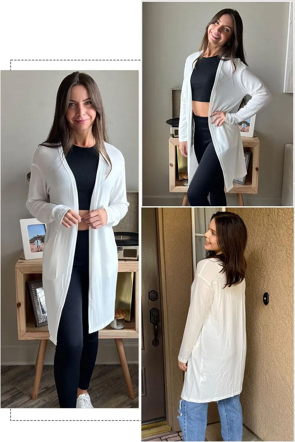 Women's Long Sleeve Lightweight Cardigan with Pockets Jacket