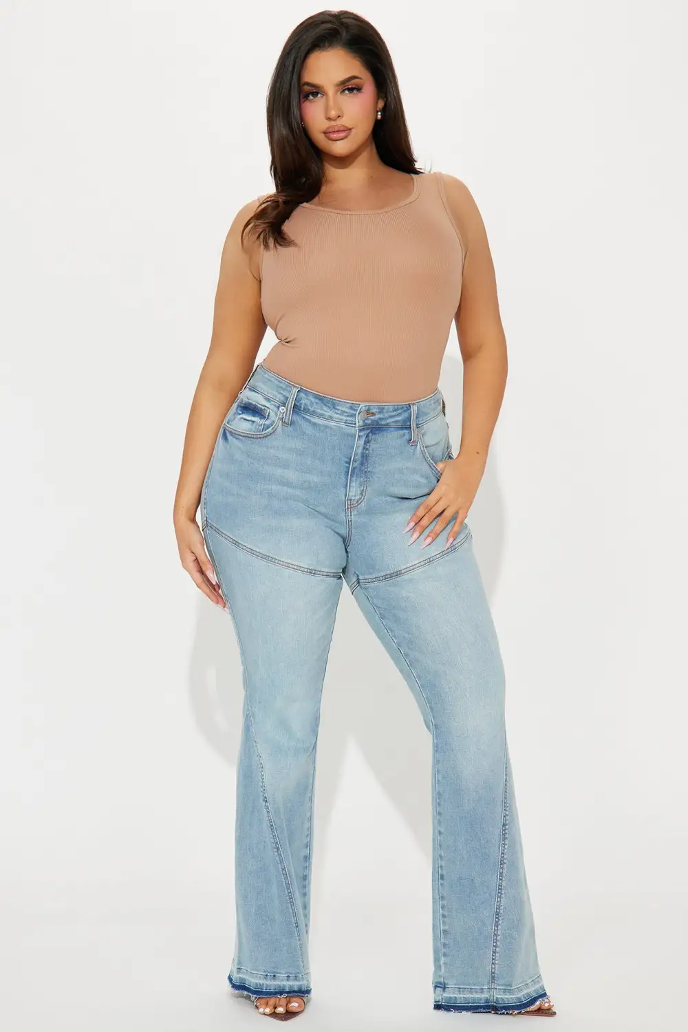 Marguerite Stretch Flare Jeans - Light Wash