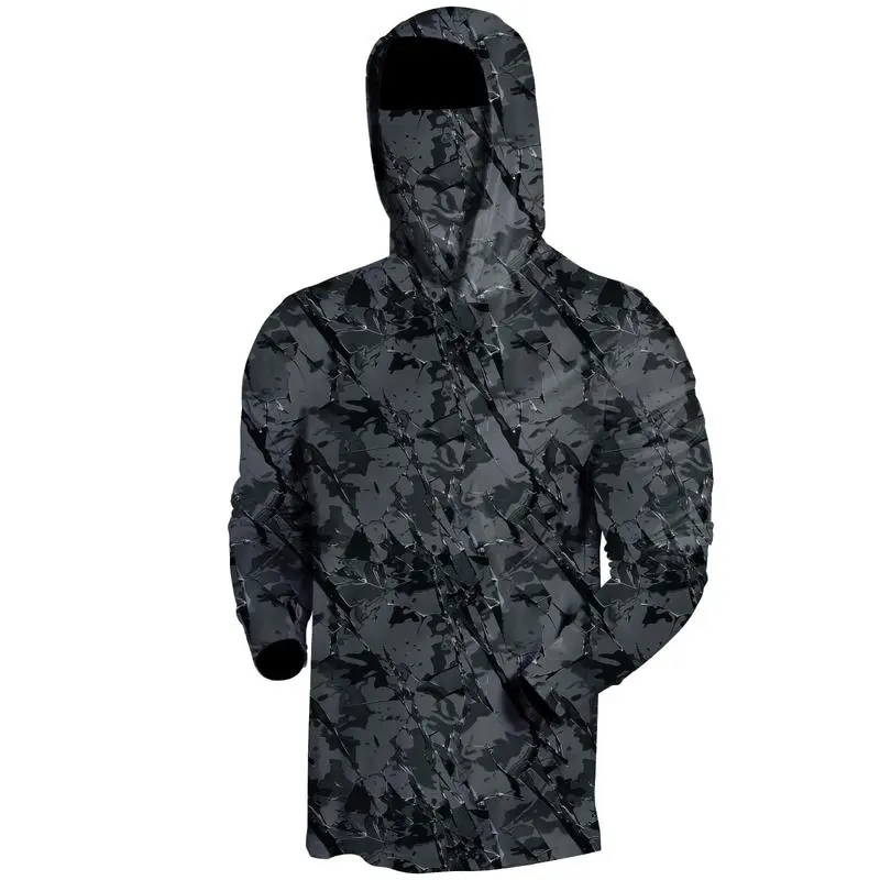 Men's UPF 50+ Hooded Camo Print Sun Protection Shirts