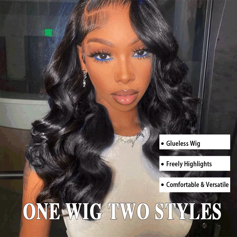 One Wig More Styles | @thequeenleora Recommend Glueless Body Wave Wig With Free Colored Clips Invisible Lace Wig Dome Cap Wigs