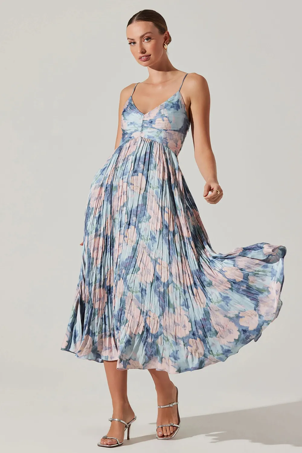 MAEVE PLEATED MIDI DRESS