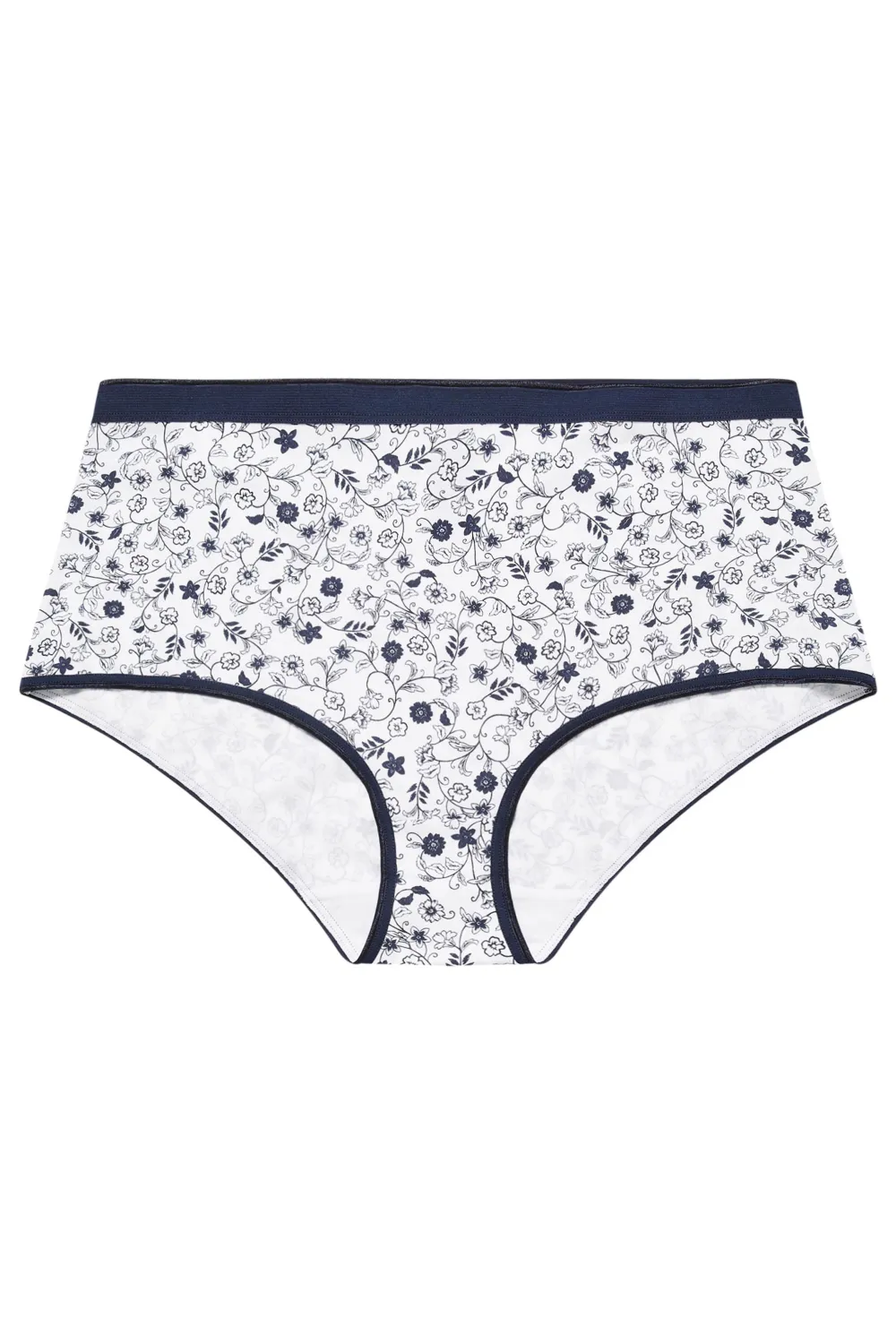 YOURS 5 PACK Curve Blue & White High Waisted Full Briefs