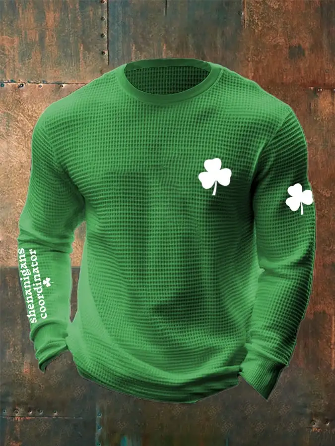 Men's St. Patrick's Day Waffle Long Sleeve T-Shirt