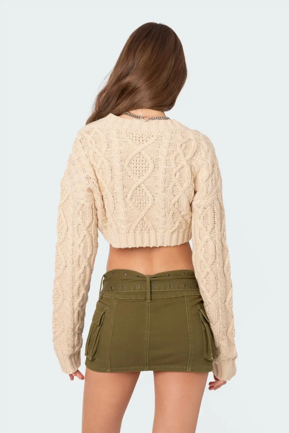 Mimi Cable Knit Cropped Sweater