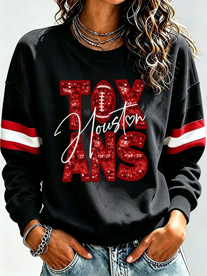 Ladies' Rugby Printed Round Neck T-Shirt