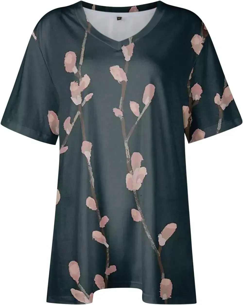 Plus Size Tops for Women Dressy Short Sleeve V Neck Shirts for Women Summer Tops for Women 2024 Floral Print Top