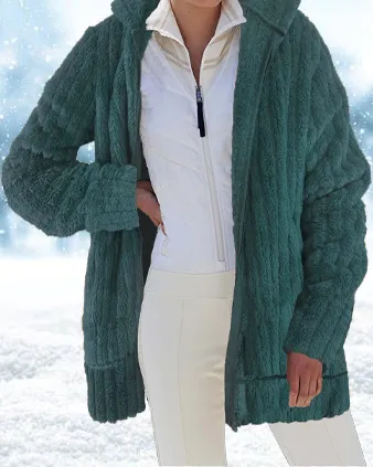 Plush Solid Zipper Jacket
