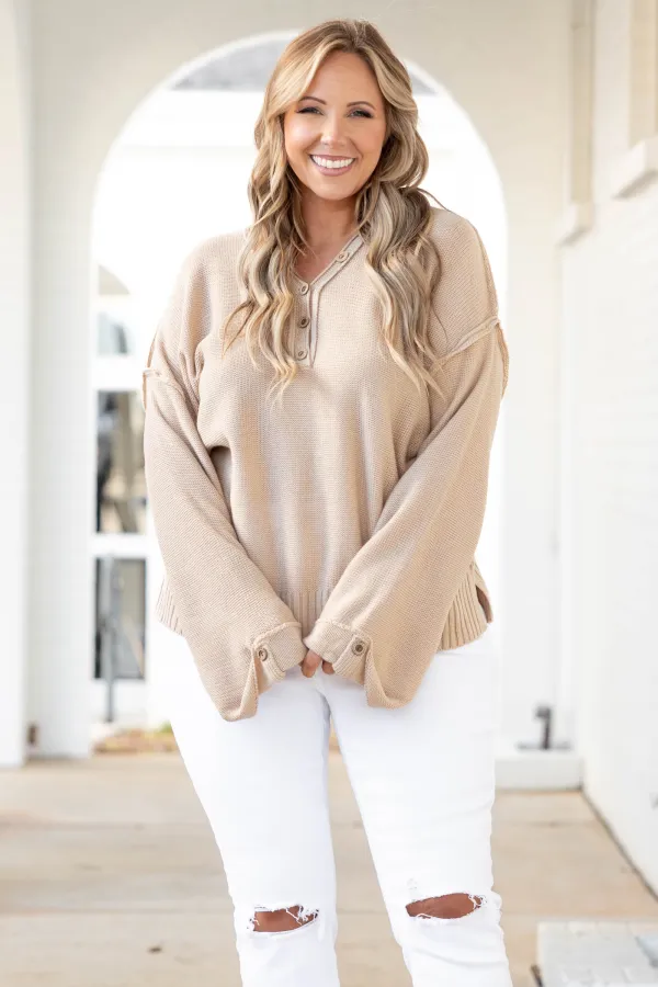 Please Say Yes Sweater, Beige