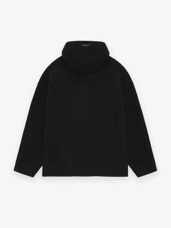 Merino Boucle Polo Hoodie