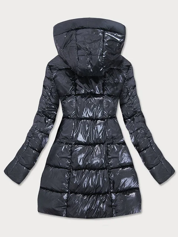 Ladies Shiny Winter Jacket Graphite Yellow