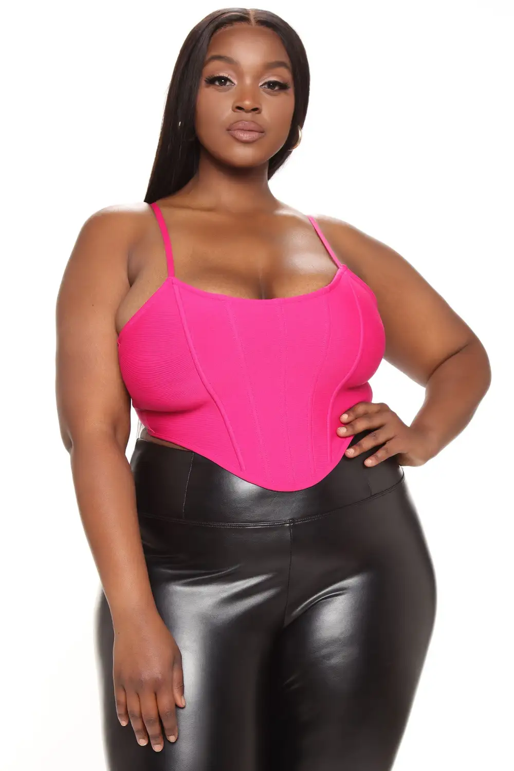 Yours Truly Bandage Corset Top - Magenta