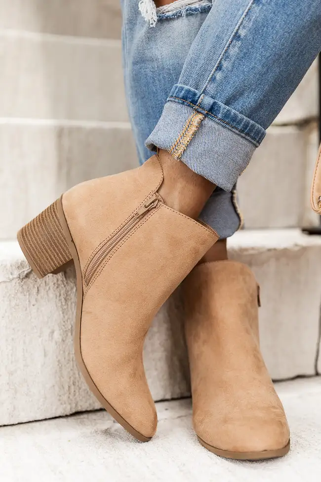 Topanga Beige Suede Heel Bootie
