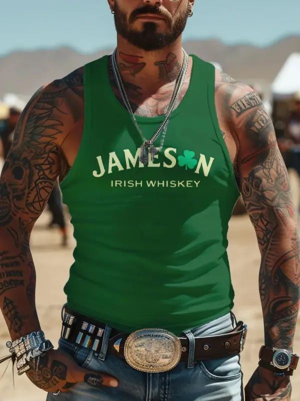 Men's St. Patrick's Day Printed Casual Tank Top