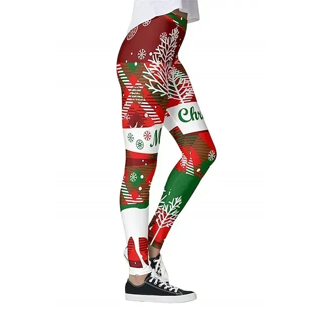 Santa Claus Leggings Jogger Pants Women's Christmas Christmas Christmas Eve Adults' Christmas New Year Eve Polyester Lycra Spandex Pants