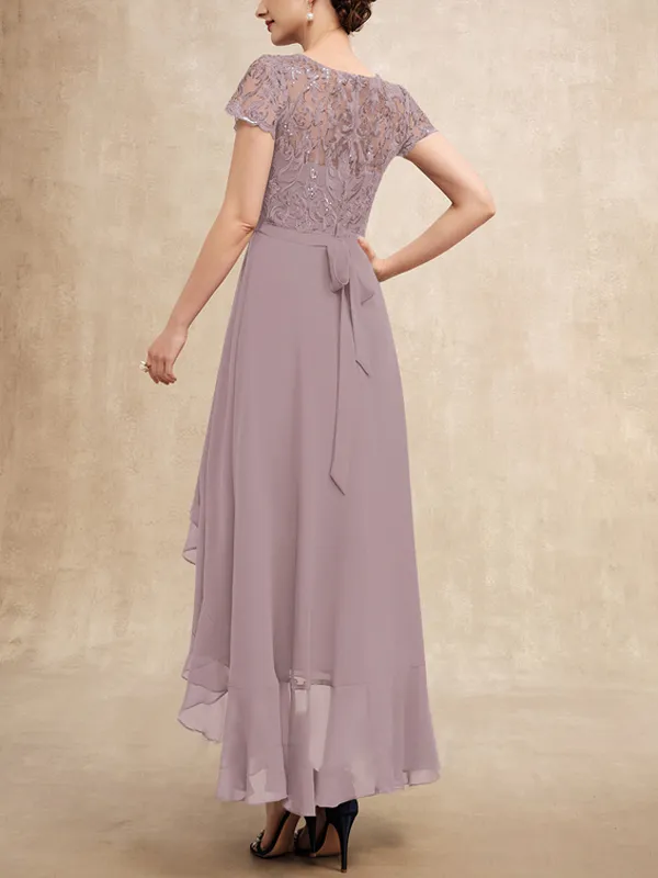 Elegant Lace Chiffon Maxi Dress