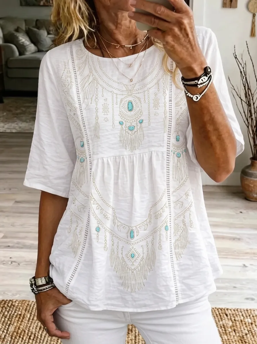 Women's Nashville Western Turquoise Jewelry Printed T-shirt