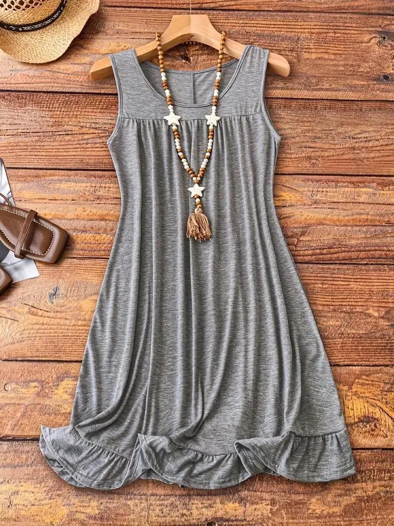 Women's Plus Size Casual Sleeveless Dress