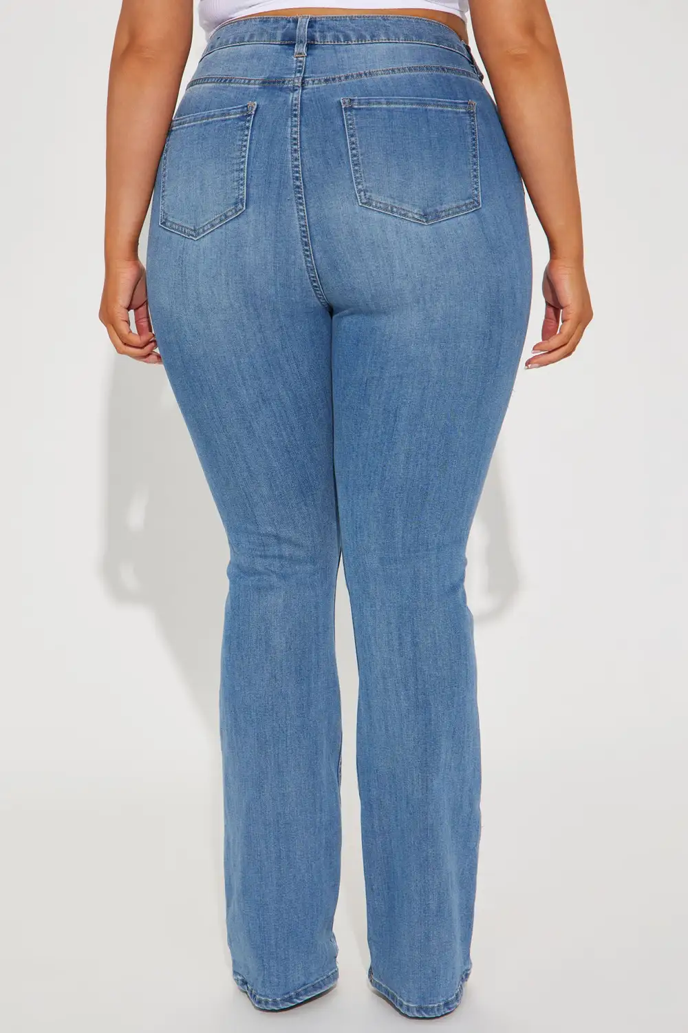 Jessie Mid Rise Distressed Bootcut Jean - Light Blue Wash